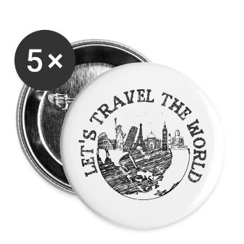 voyager - Lot de 5 grands badges (56 mm) - blanc - Devant