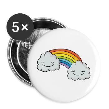 Arc-en-ciel - Lot de 5 grands badges (56 mm) - blanc - Devant