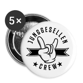 Junggesellen crew hand - Buttons groß 56 mm (5er Pack) - Weiß - Vorne