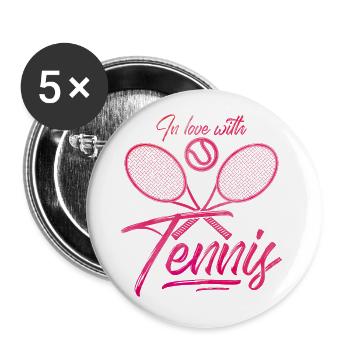 J'adore le tennis - Lot de 5 grands badges (56 mm) - blanc - Devant