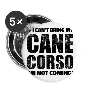 Cane Corso - Lot de 5 grands badges (56 mm) - blanc - Devant