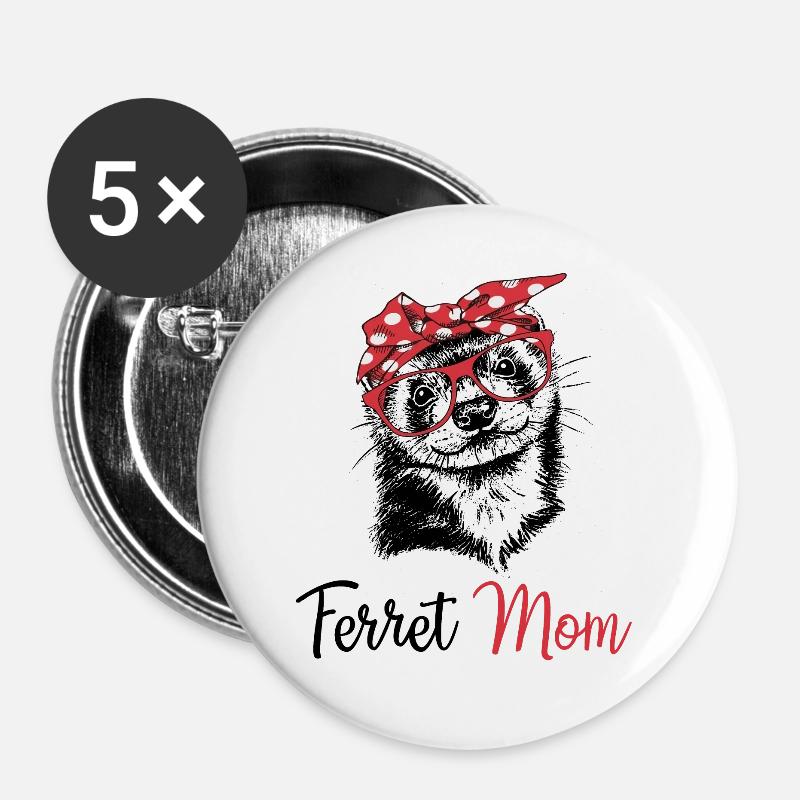 Fritte - Buttons/Badges stor, 56 mm (5-pack) - hvid