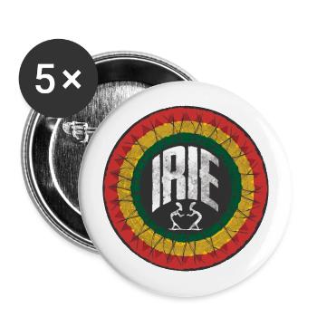 Irie reggae - Buttons large 2.2''/56 mm (5-pack) - white - Front