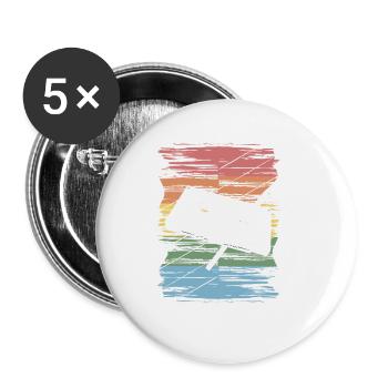 Vintage retro cassette tape pen graphic original - Buttons large 2.2''/56 mm (5-pack) - white - Front