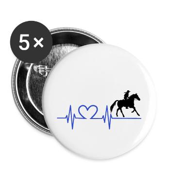 Les chevaux EKG adorent - Lot de 5 grands badges (56 mm) - blanc - Devant