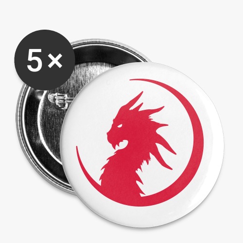 Dragon Moon Silhouette - Buttons/Badges stor, 56 mm (5-pack)