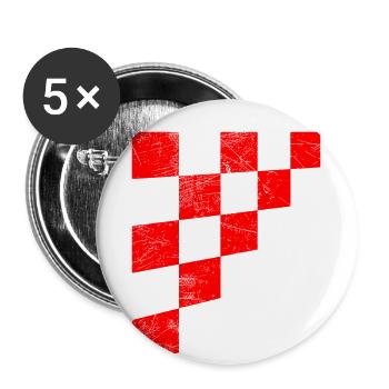 Kroatien Schachbrett Flagge - Buttons groß 56 mm (5er Pack) - Weiß - Vorne