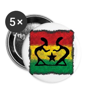 Reggae Dance - Buttons large 2.2''/56 mm (5-pack) - white - Front