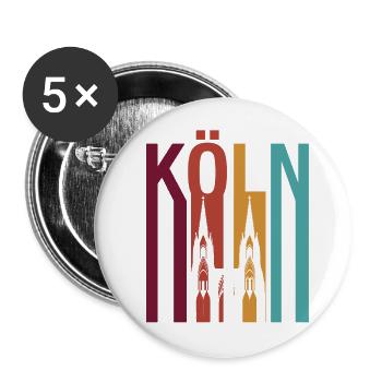 Köln - Buttons groß 56 mm (5er Pack) - Weiß - Vorne