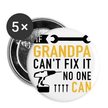 Grandfather - Buttons large 2.2''/56 mm (5-pack) - white - Front