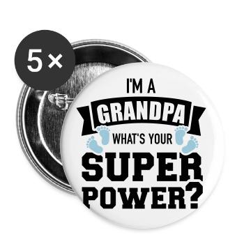 Grandfather - Buttons large 2.2''/56 mm (5-pack) - white - Front