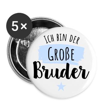 Großer Bruder 2022 / Big Brother 2022 - Buttons groß 56 mm (5er Pack) - Weiß - Vorne