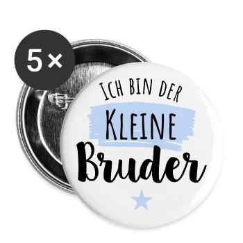 Ich binder Kleine Bruder - Buttons groß 56 mm (5er Pack) - Weiß - Vorne
