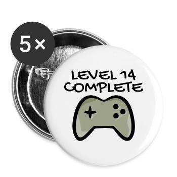 14th Birthday - Gamer 14 - 14 Years Gift - Buttons large 2.2''/56 mm (5-pack) - white - Front