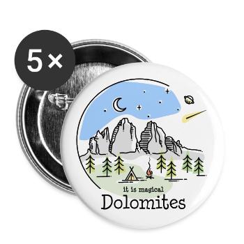 Dolomites Tre Cime di Lavaredo Three Peaks Hiking - Buttons large 2.2''/56 mm (5-pack) - white - Front