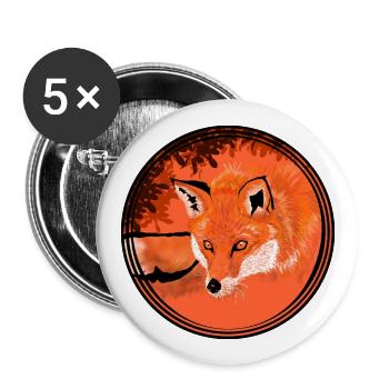 Fuchskopf - Buttons groß 56 mm (5er Pack) - Weiß - Vorne