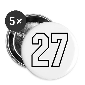27 years jersey number 27 t-shirt sports jersey 27 - Buttons large 2.2''/56 mm (5-pack) - white - Front