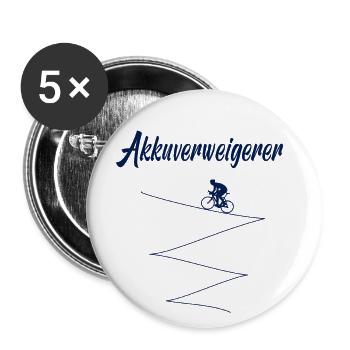 Akkuverweigerer Rennrad - Buttons groß 56 mm (5er Pack) - Weiß - Vorne