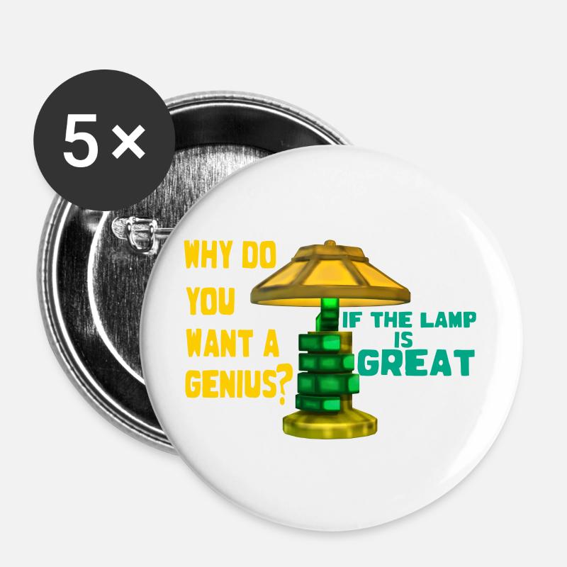 DIE LAMPE - Buttons groß 56 mm (5er Pack) - Weiß