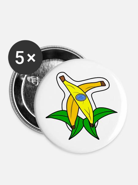 Two bananas - Buttons groß 56 mm (5er Pack) - Weiß