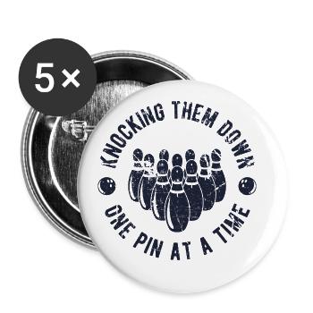 Bowling - Buttons groß 56 mm (5er Pack) - Weiß - Vorne