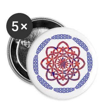 Nœud celtique 19 E 263 - Lot de 5 grands badges (56 mm) - blanc - Devant
