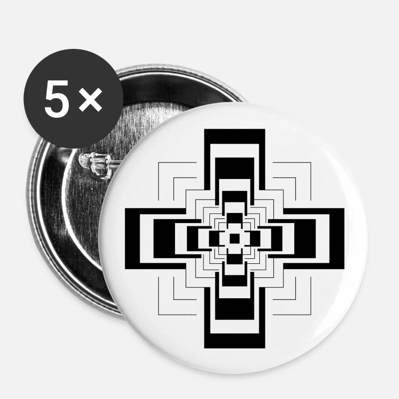 Deep and High Pyramid - Buttons large 2.2''/56 mm (5-pack) - white