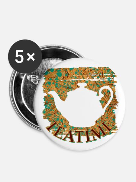 teatime e 95 - Buttons groß 56 mm (5er Pack) - Weiß