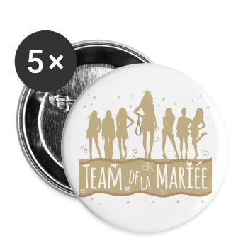 Design t-shirt Enterrement de vie jeune fille Team - Lot de 5 grands badges (56 mm) - blanc - Devant