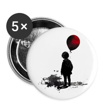 Boy with balloon - Buttons large 2.2''/56 mm (5-pack) - white - Front