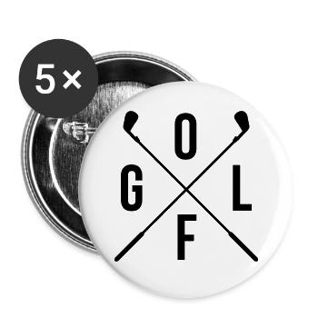 Golf Golfing T-shirt Golfer - Buttons large 2.2''/56 mm (5-pack) - white - Front