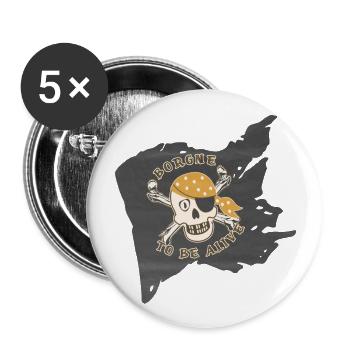 BORGNE TO BE ALIVE - Lot de 5 grands badges (56 mm) - blanc - Devant