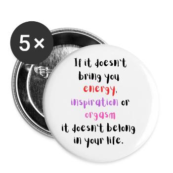 Energize, Inspire, Orgasm - Buttons large 2.2''/56 mm (5-pack) - white - Front