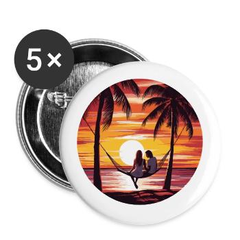 de détente - Lot de 5 grands badges (56 mm) - blanc - Devant