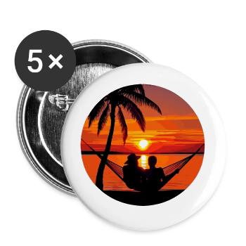 Oase Der Entspannung - Lot de 5 grands badges (56 mm) - blanc - Devant