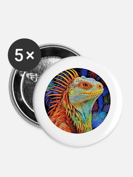 Leguan - Chromatische Serenade - Buttons groß 56 mm (5er Pack) - Weiß