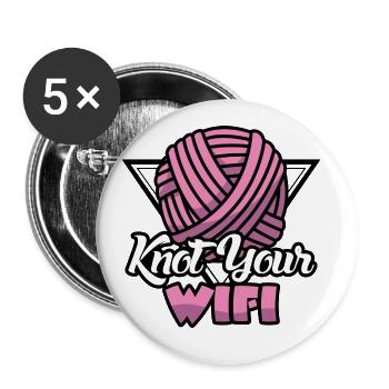 Knot your wifi - Buttons groß 56 mm (5er Pack) - Weiß - Vorne