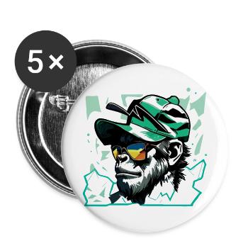 GorillArt - Buttons large 2.2''/56 mm (5-pack) - white - Front