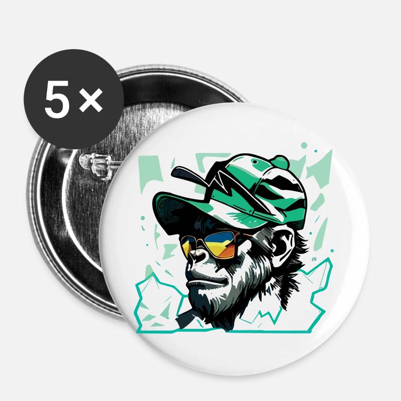 GorillArt - Buttons large 2.2''/56 mm (5-pack) - white