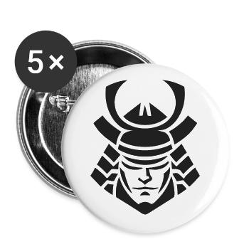 Samurai Helmet Logo Katana Swordsman - Buttons large 2.2''/56 mm (5-pack) - white - Front