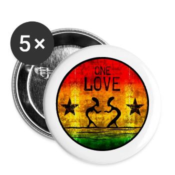 One Love Reggae 2 - Buttons large 2.2''/56 mm (5-pack) - white - Front