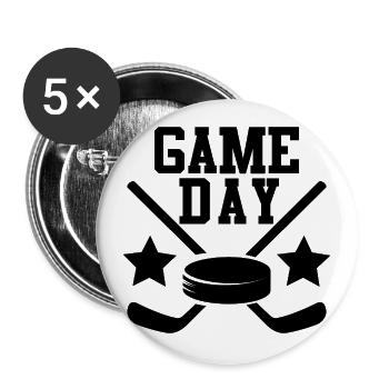 Ice Hockey Game Day - Buttons large 2.2''/56 mm (5-pack) - white - Front