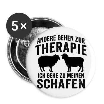 ich gehe zu meinen schafen - Buttons groß 56 mm (5er Pack) - Weiß - Vorne