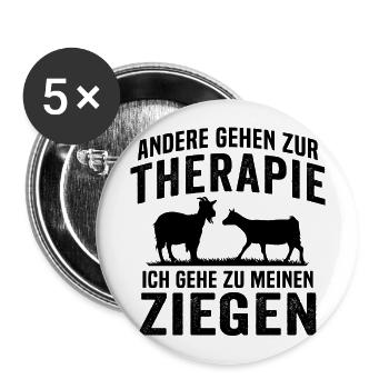 Ich gehe zu meinen ziegen - Buttons groß 56 mm (5er Pack) - Weiß - Vorne