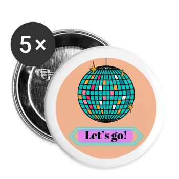 Auf geht es! - Buttons groß 56 mm (5er Pack) - Weiß - Vorne