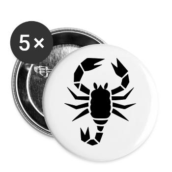 Abstrakter Skorpion Sternzeichen Tierkunst - Buttons groß 56 mm (5er Pack) - Weiß - Vorne