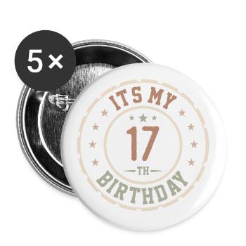 It's My 17th Birthday Gift 17 Years - Buttons large 2.2''/56 mm (5-pack) - white - Front