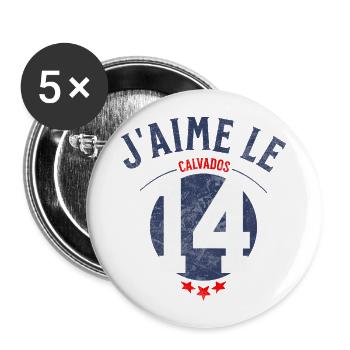 Ich mag Calvados - Buttons groß 56 mm (5er Pack) - Weiß - Vorne