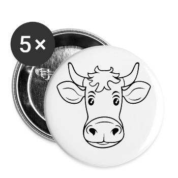 Vache Vaches - Lot de 5 grands badges (56 mm) - blanc - Devant