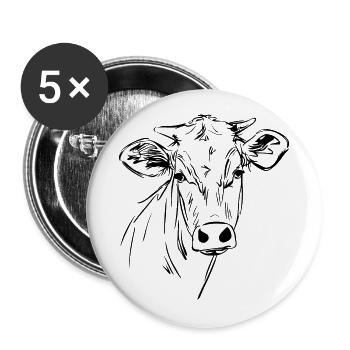 Vache Vaches - Lot de 5 grands badges (56 mm) - blanc - Devant